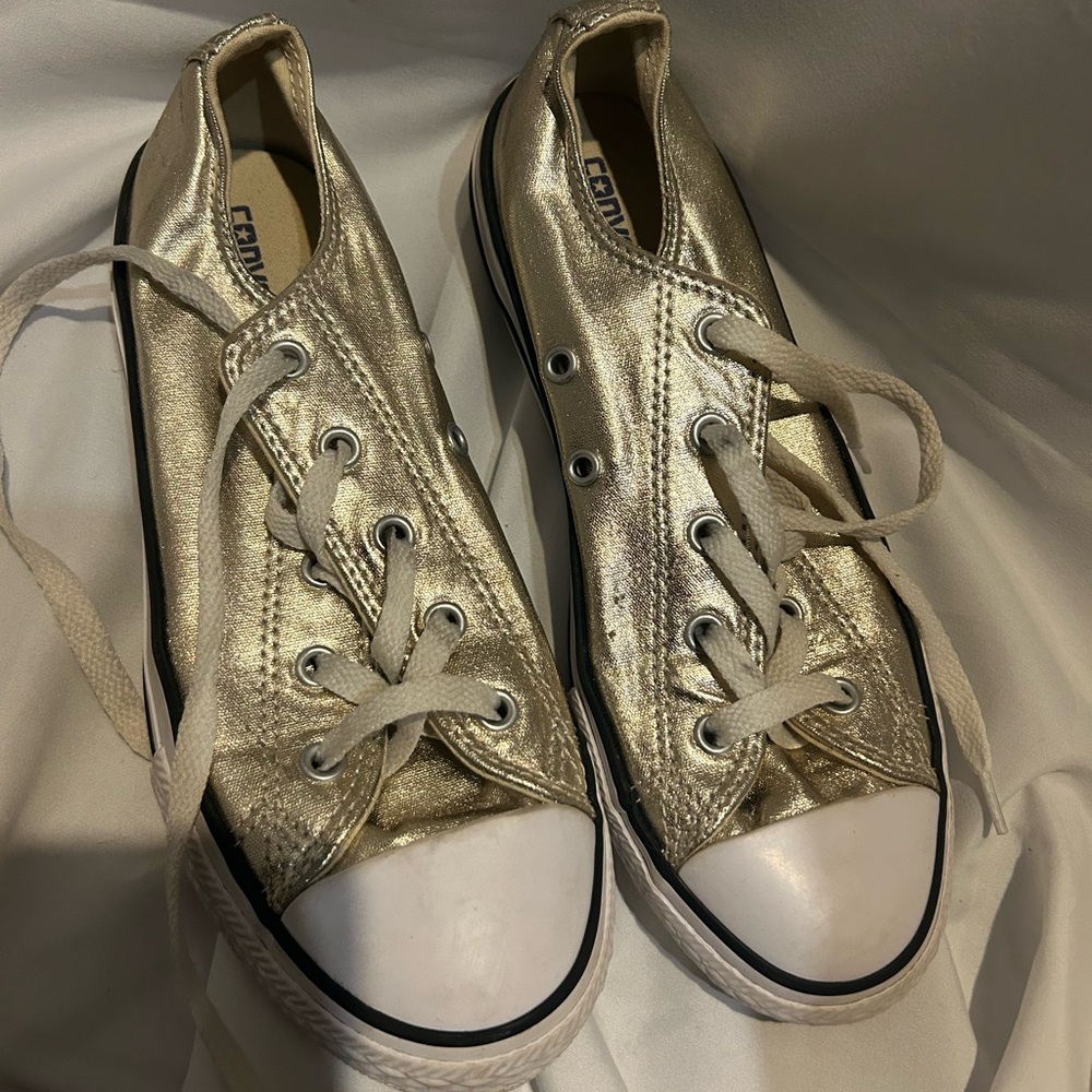 Converse Gold Metallic Sneakers